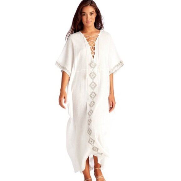 NWT VITAMIN A ISABELL MAXI CAFTAN Swim Cover Up Dress SMALL - Picture 1 of 13